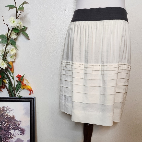 Theory Zelia Linen Blend Tiered Skirt Summer Office Lightweight Luxury Classic - Picture 6 of 16